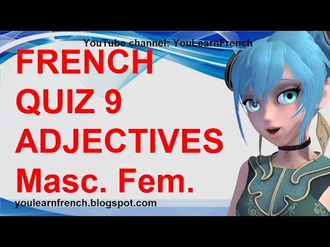 FRENCH QUIZ 9 - TEST French ADJECTIVES Agreement Rules Masculine Feminine Singular Plural